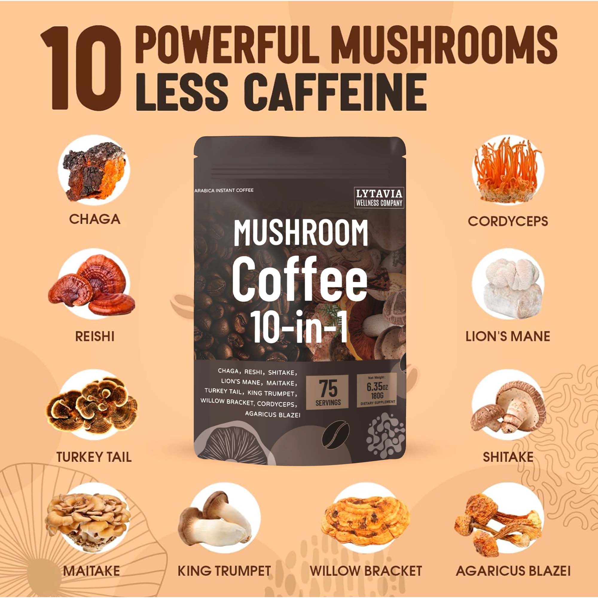 Zoo Med Reptile Crest Gecko Food - Mushroom Coffee With 10 Adaptogenic Mushrooms